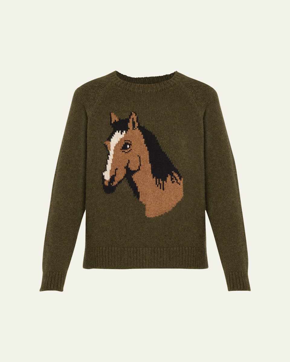 Horsey Intarsia Cashmere Sweater